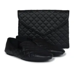 Chanel Black Flats with Clutch 37 EU