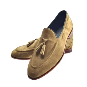 Custom Made Shoes, Handmade shoes Premium Quality Brown Suede Loafers Slipon Moccasin Tassels Womens Shoes, Mens Shoes