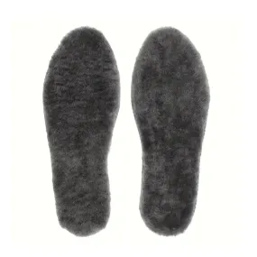 1pair Genuine Sheepskin Insoles For Women & Men, Warm Thin Wool Fur Fleece Shoe Inserts, Replacement Comfortable Insoles For Snow Boots