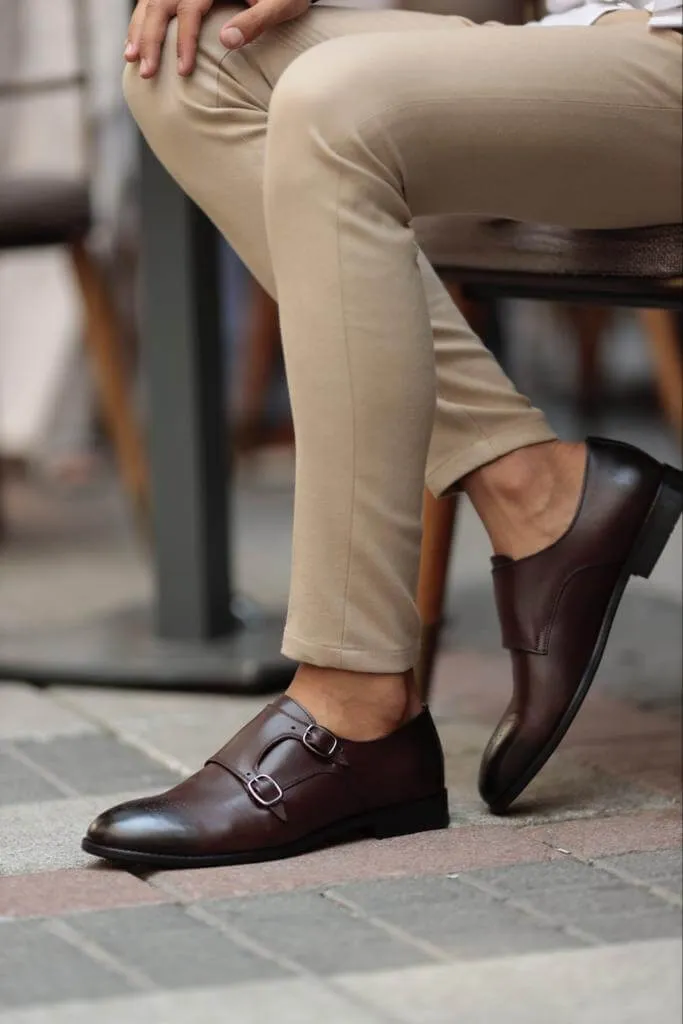 Albina Monk Strap Brown Shoe