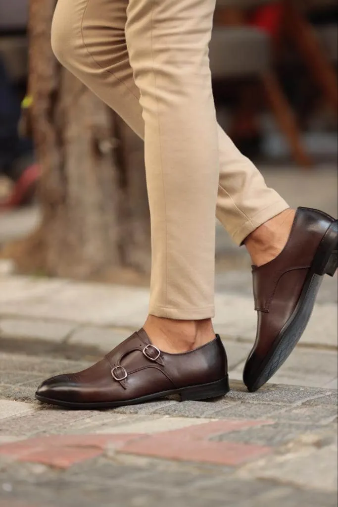 Albina Monk Strap Brown Shoe