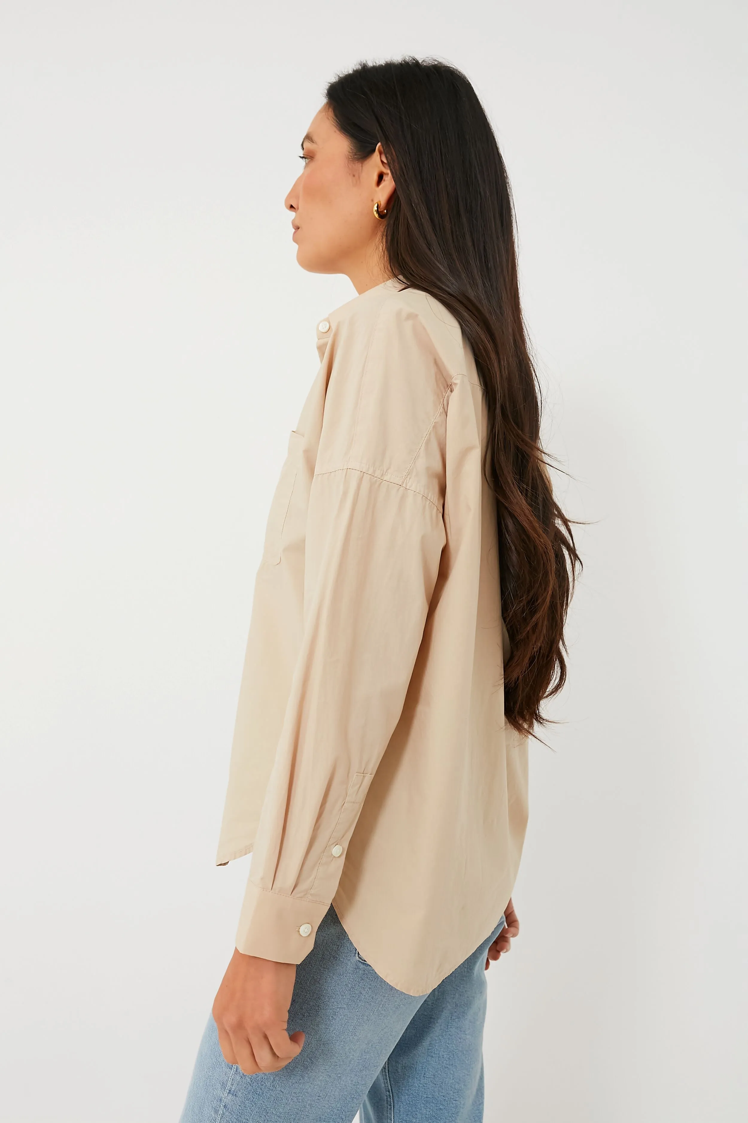 Almond Milk Paper Poplin Standard Shirt