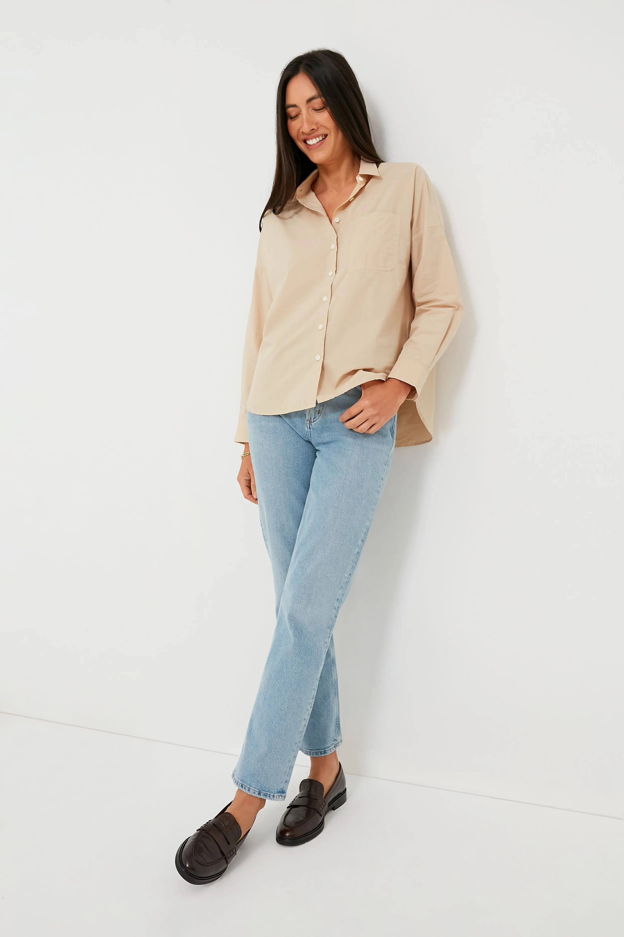 Almond Milk Paper Poplin Standard Shirt