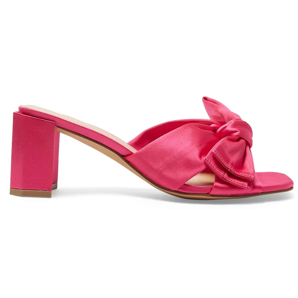 Aria Heel in Pink Satin