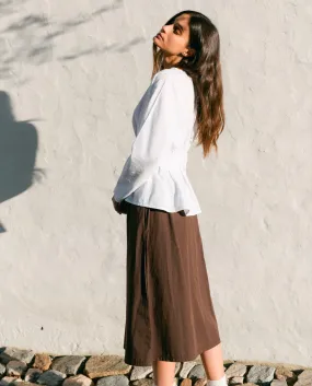 Ashley Organic Cotton Skirt In Chocolate