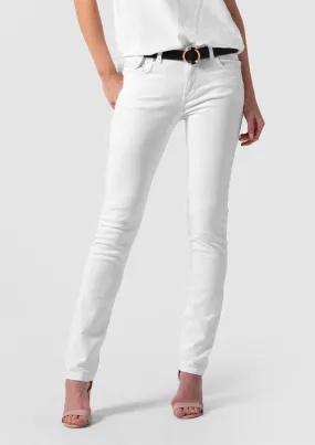 Aspen Y White Mid Rise Slim Straight Jean