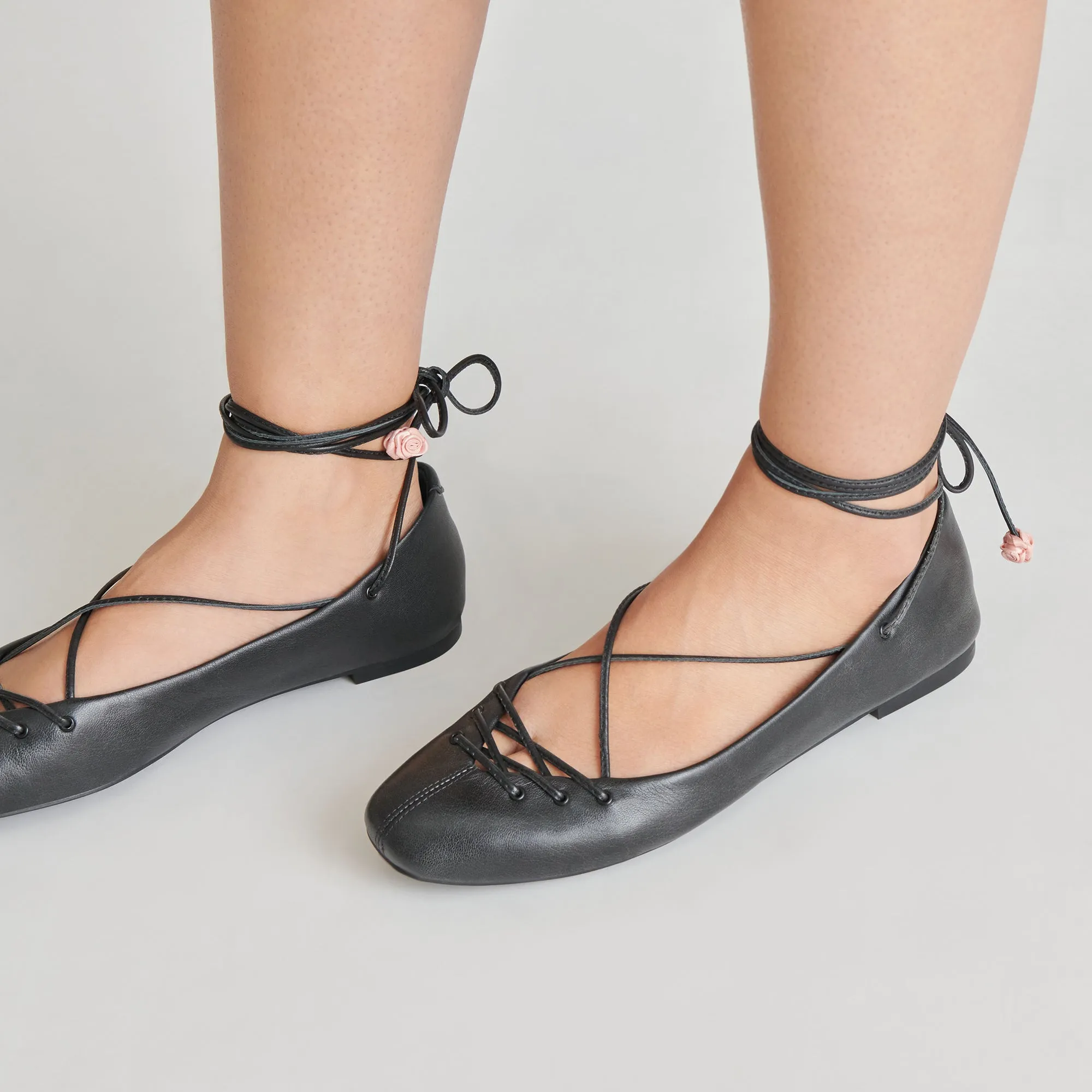 BEATE BALLET FLATS BLACK LEATHER