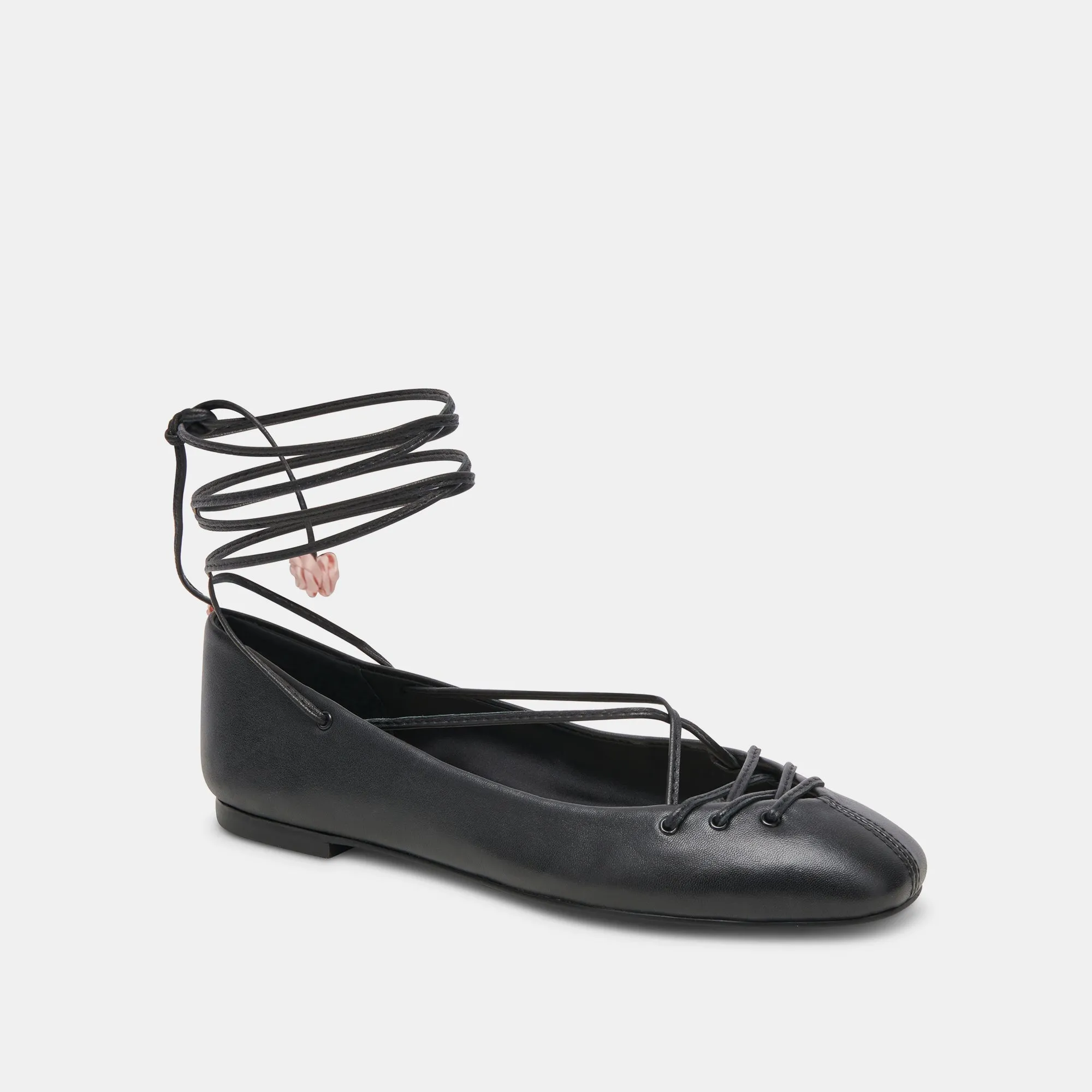 BEATE BALLET FLATS BLACK LEATHER