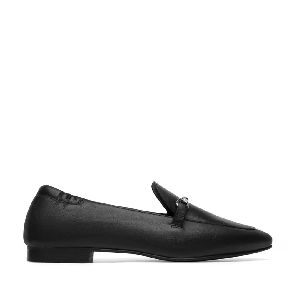 Biatracey Black Leather Loafers