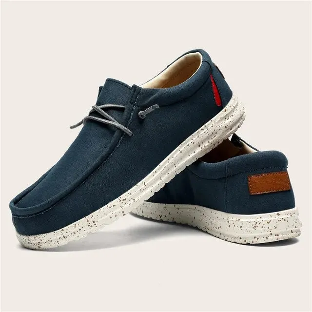 Big Size Solid Canvas Slip-On Loafers