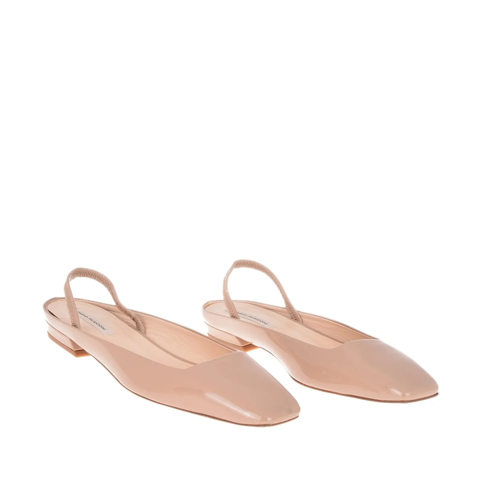 Bit Patent Nude Flat Shoes