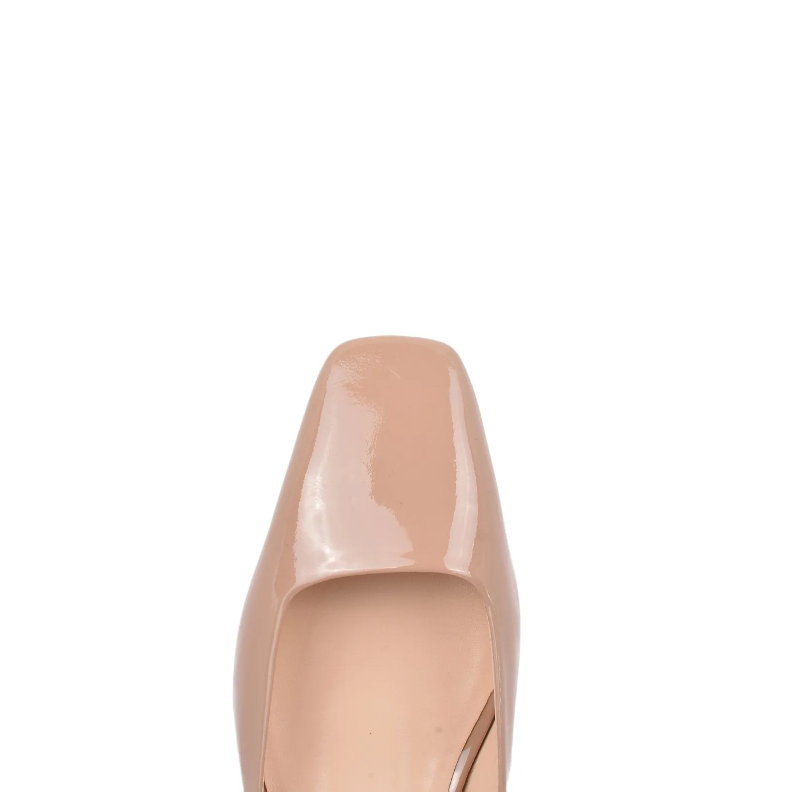 Bit Patent Nude Flat Shoes