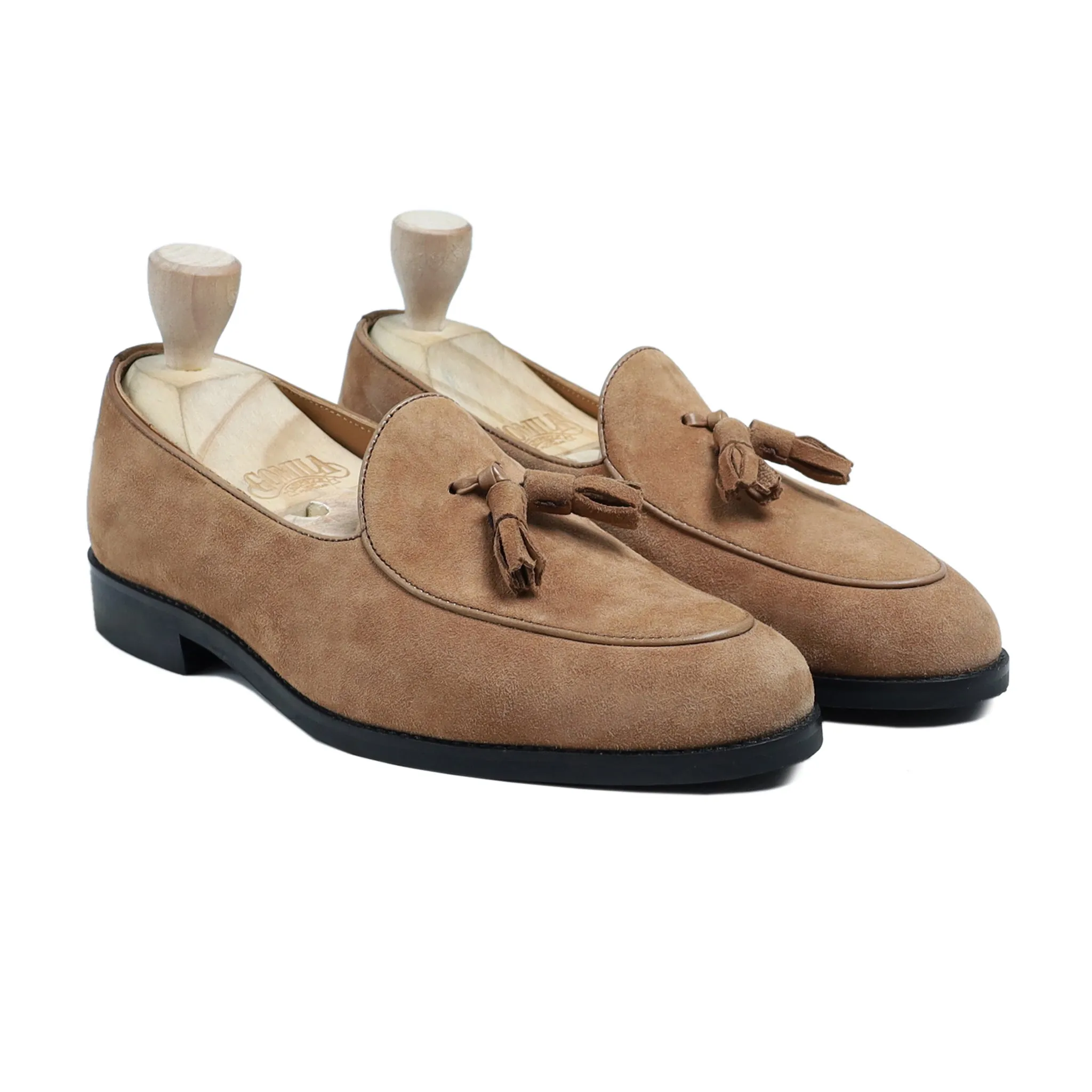 Branton - Men's Camel Kid Suede Loafer