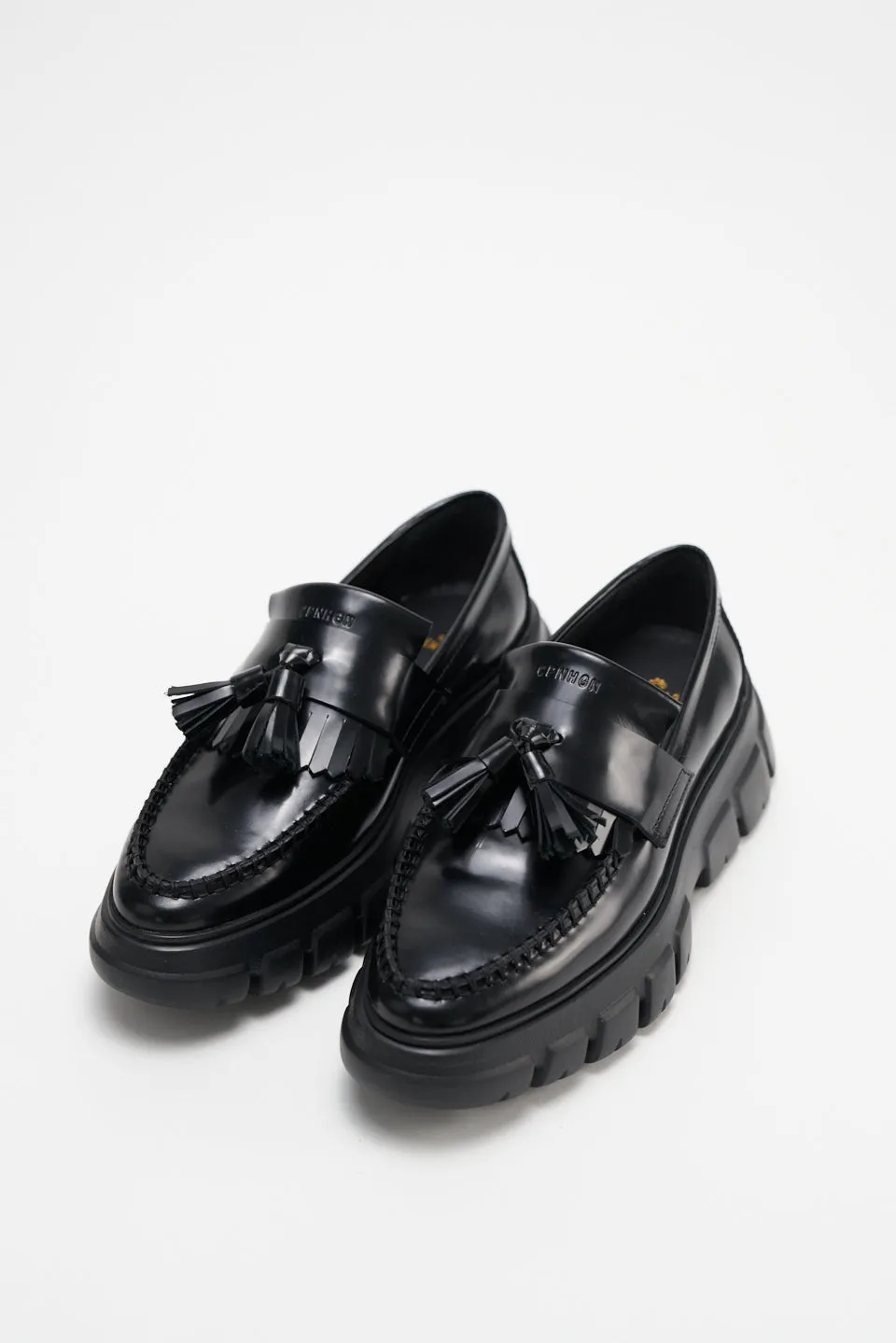 Brushed Vitello Black Chunky Loafers