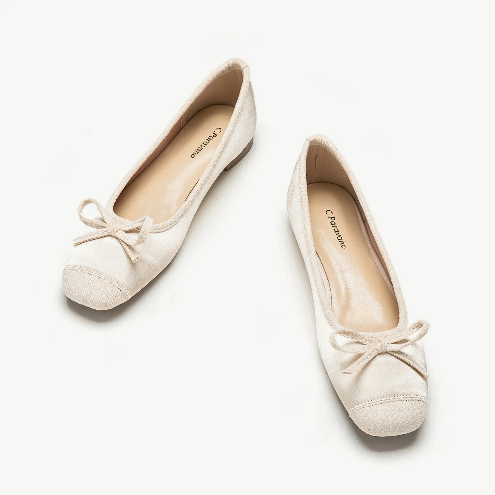 Cap-Toe Silk Ballet Flats (Elena) Lovry