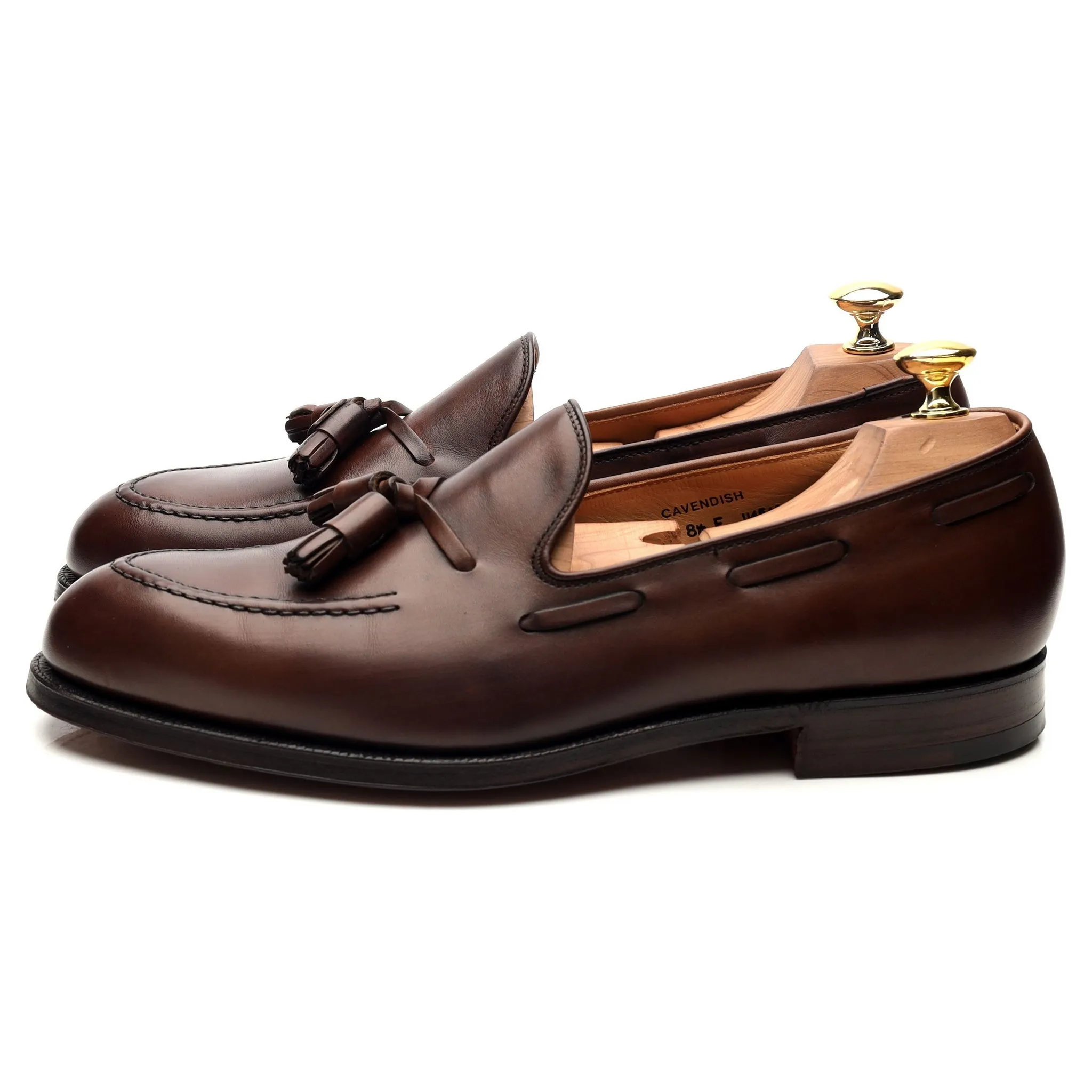 'Cavendish 2' Dark Brown Leather Tassel Loafers UK 8.5 E