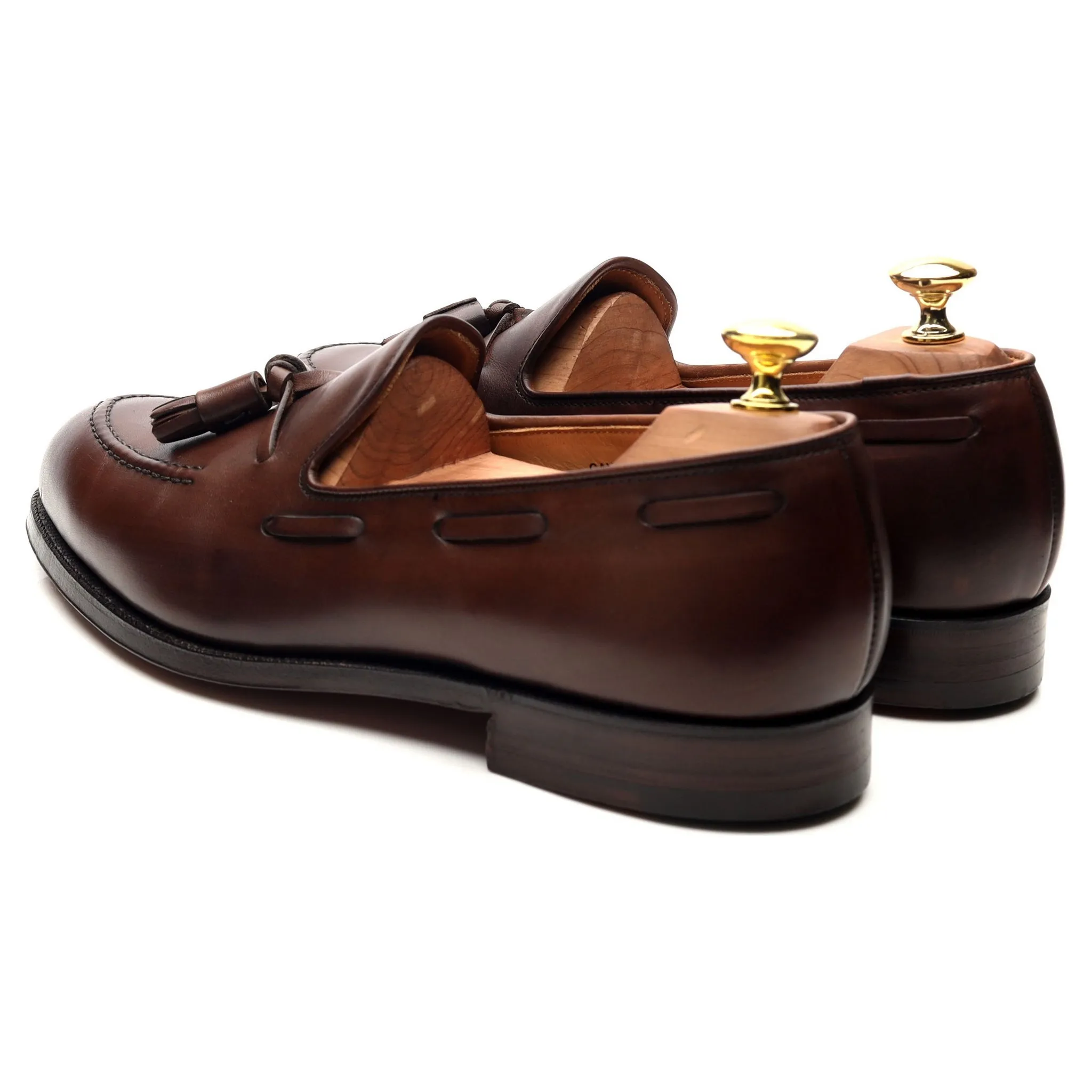 'Cavendish 2' Dark Brown Leather Tassel Loafers UK 8.5 E