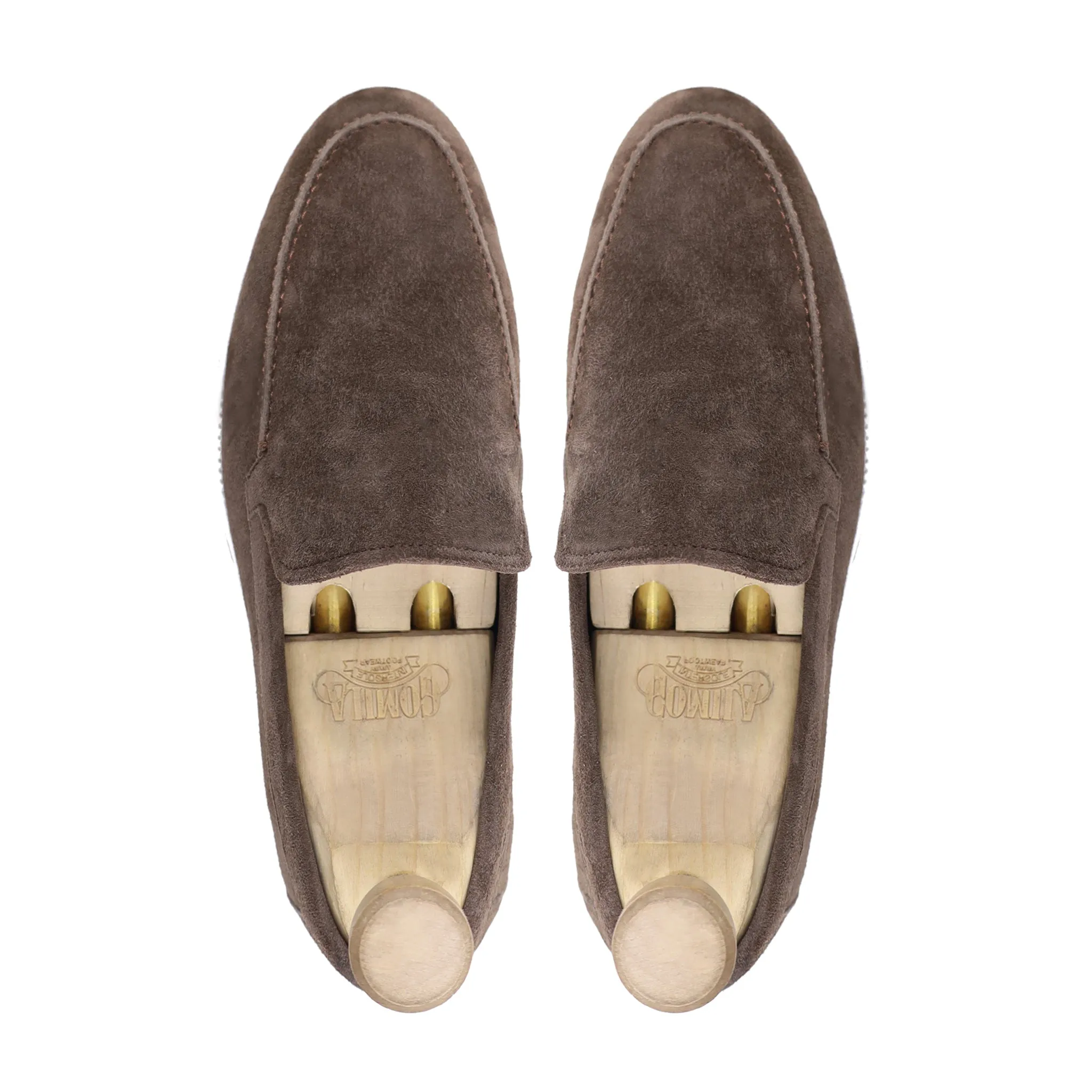 Chikafusa - Men's Dark Brown Kid Suede Loafer