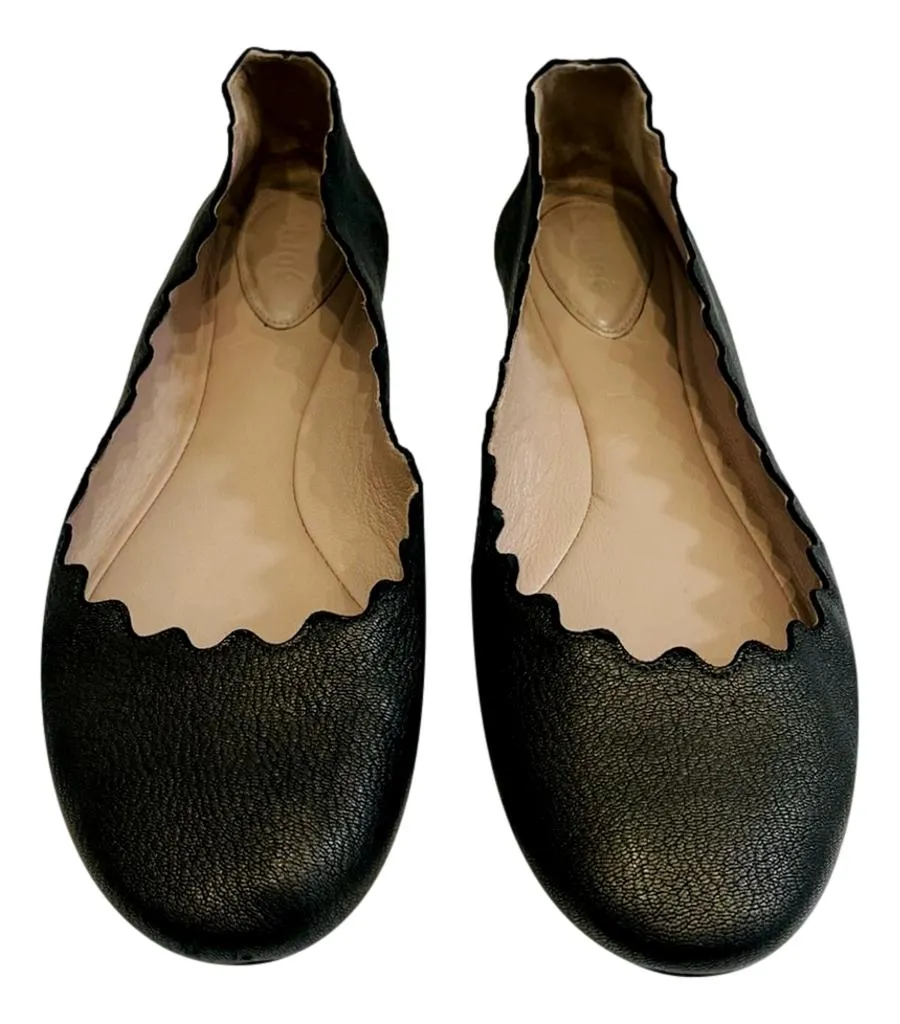 Chloe Leather Ballerina Flats. Size 35.5