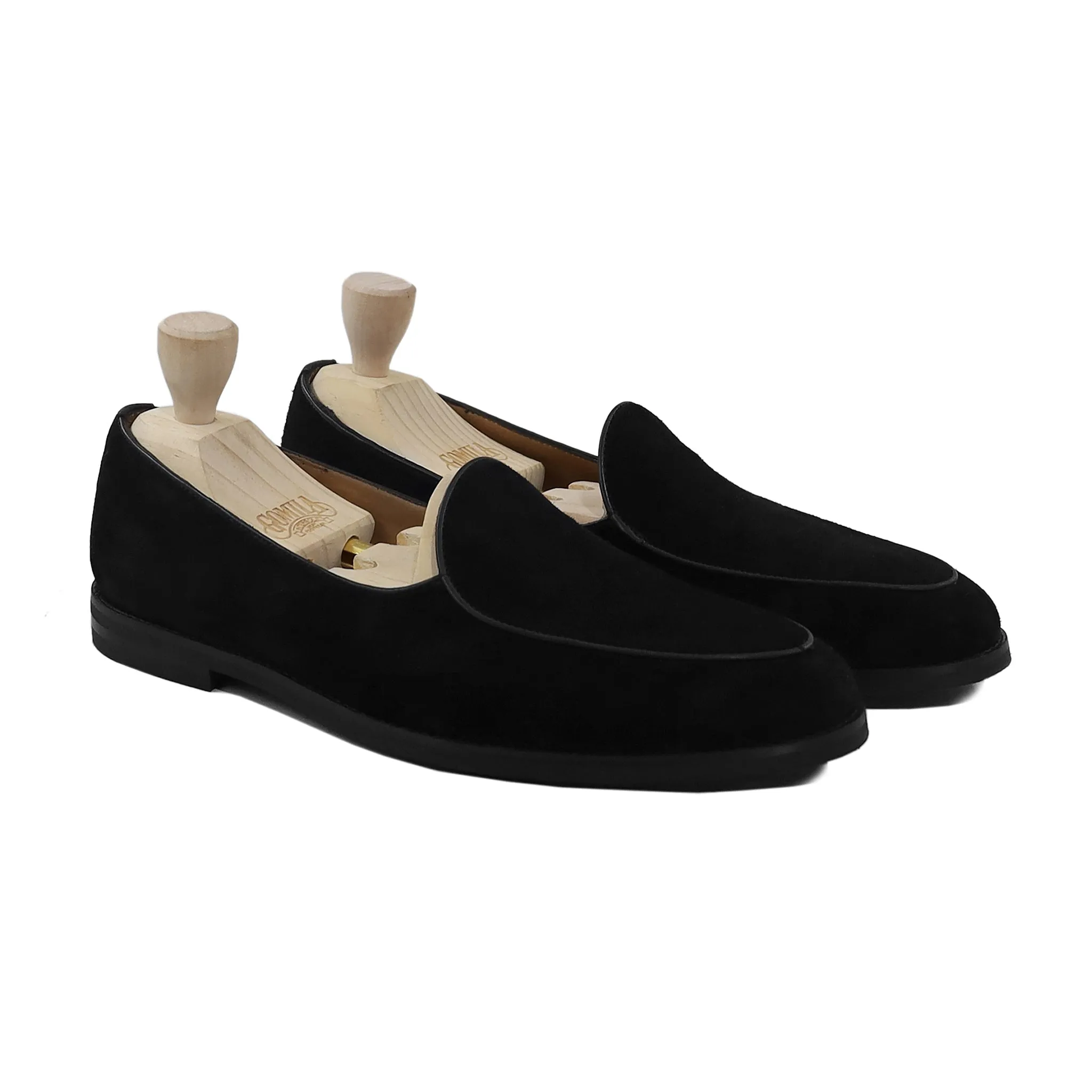 Citrine - Men's Black Kid Suede Loafer