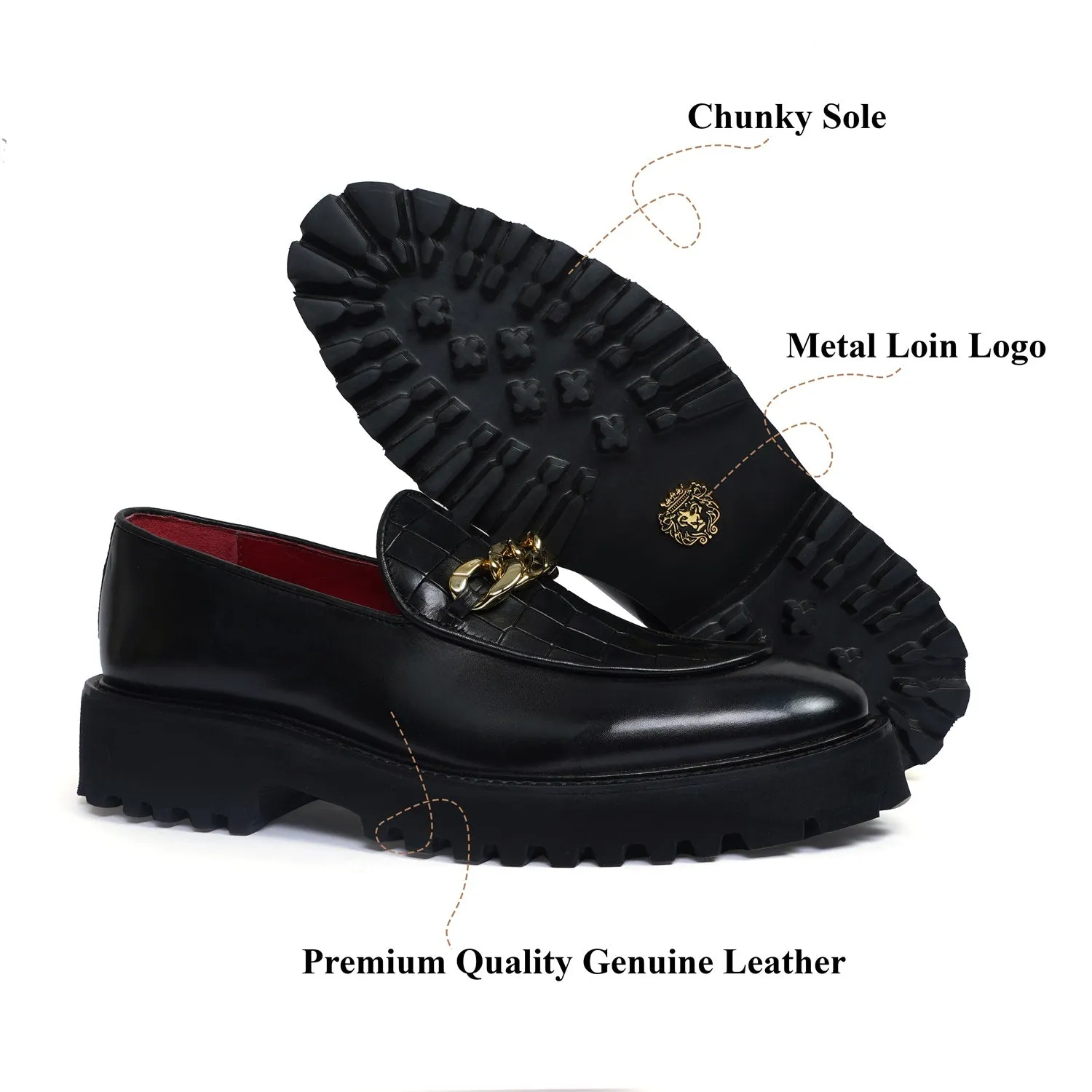 Customized Chunky Sole Loafer with Golden Chain