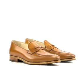 DapperFam Luciano in Cognac Men's Italian Cordovan Leather Loafer