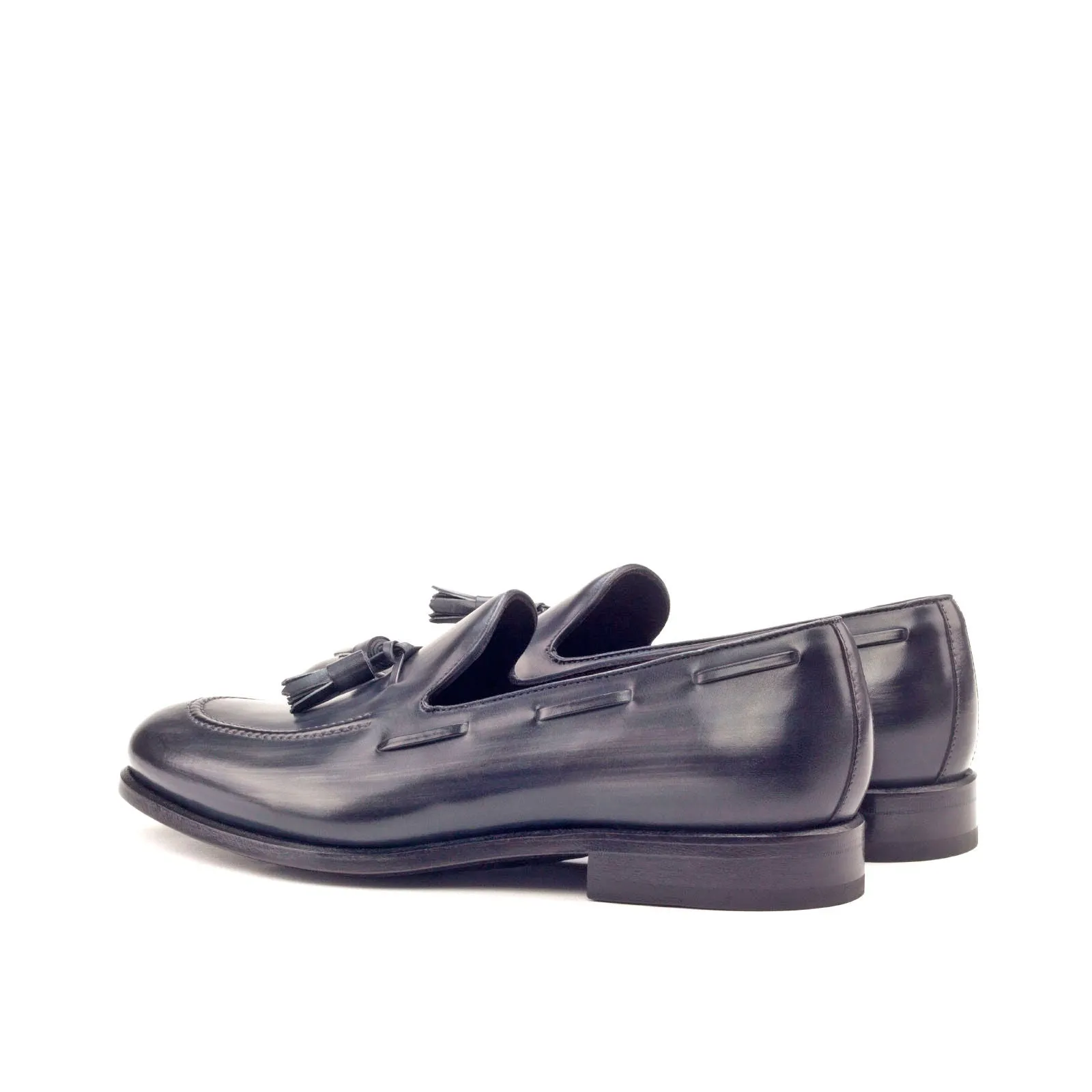 DapperFam Luciano in Grey Men's Hand-Painted Patina Loafer