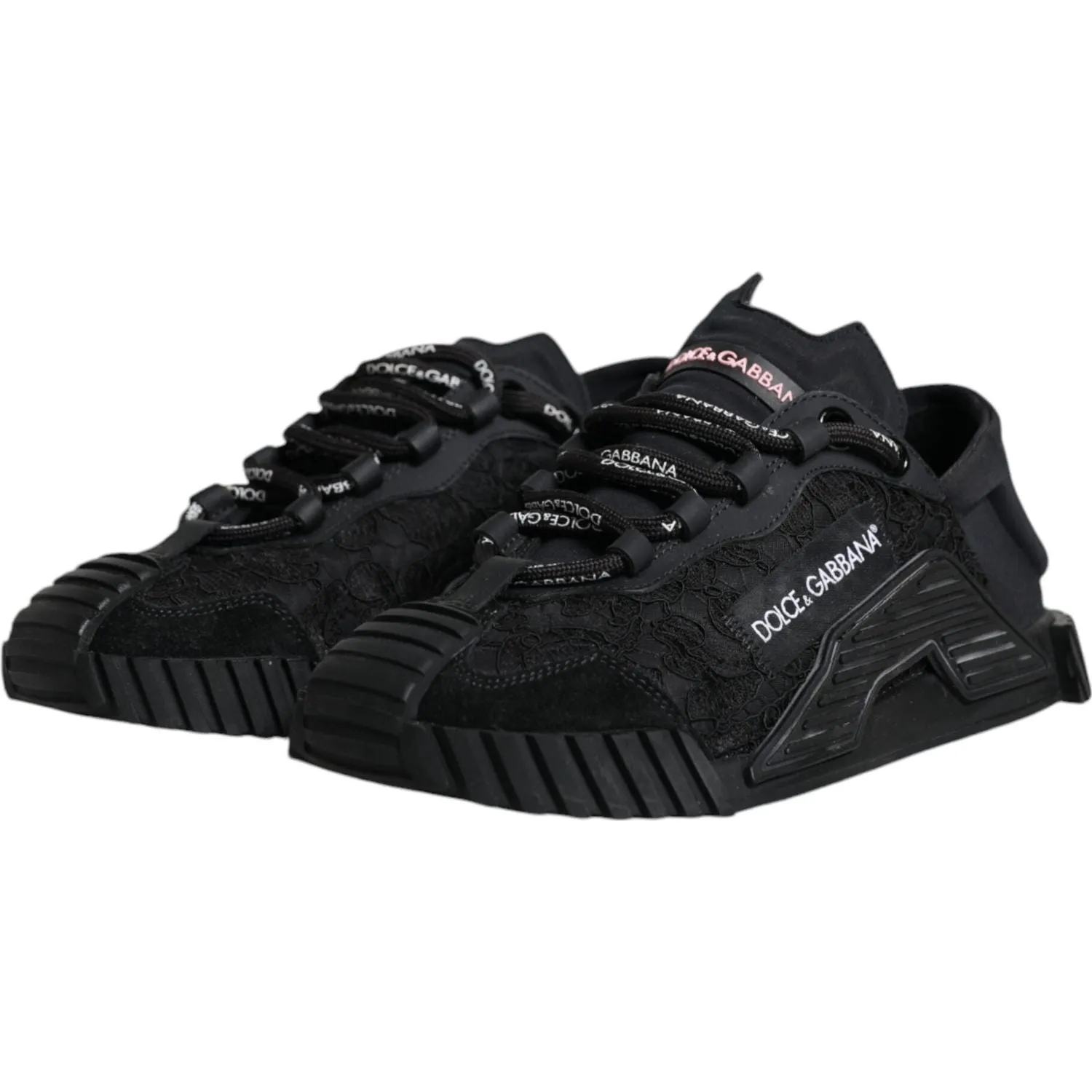 Dolce & Gabbana Black Nylon Low Top NS1 Sneakers Shoes