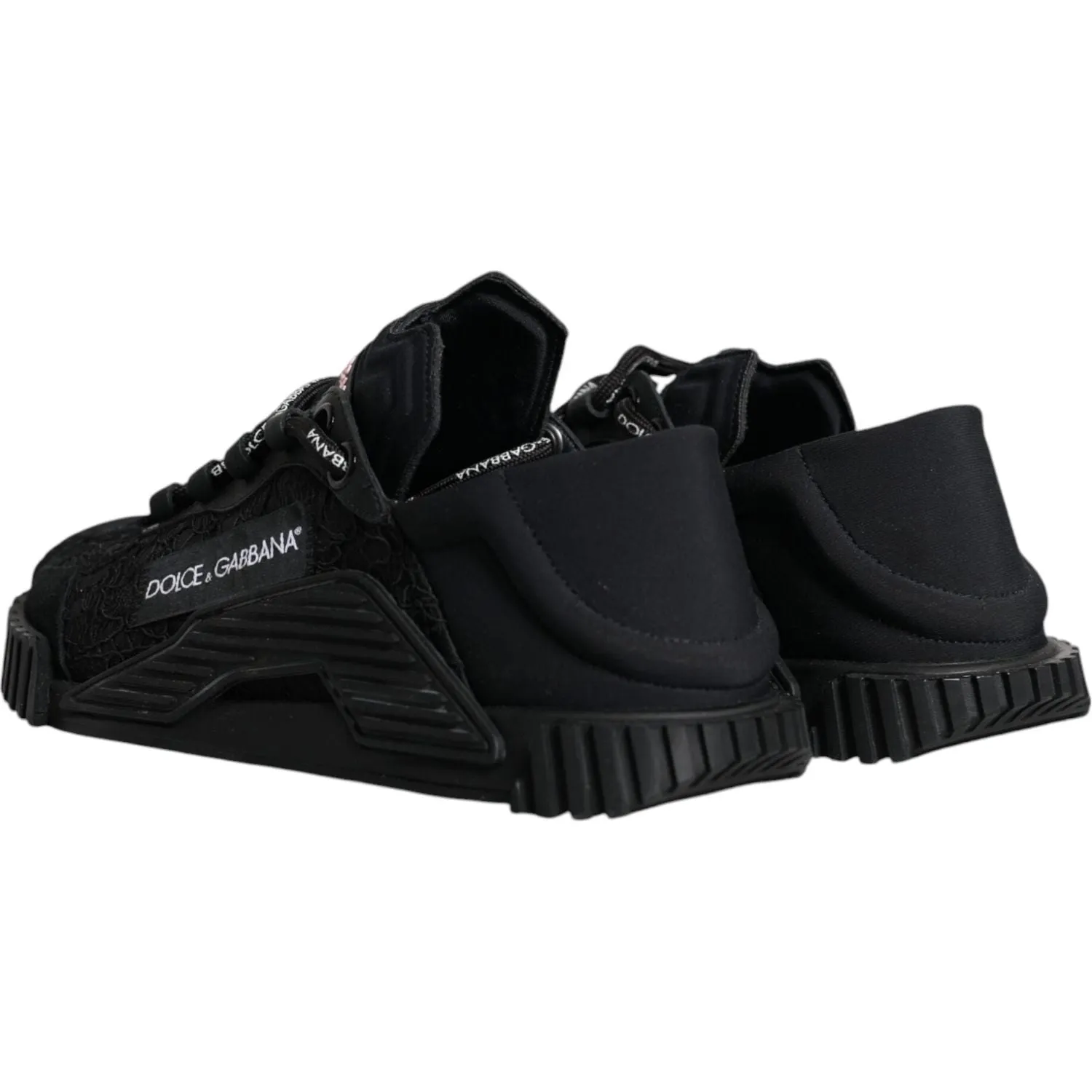 Dolce & Gabbana Black Nylon Low Top NS1 Sneakers Shoes