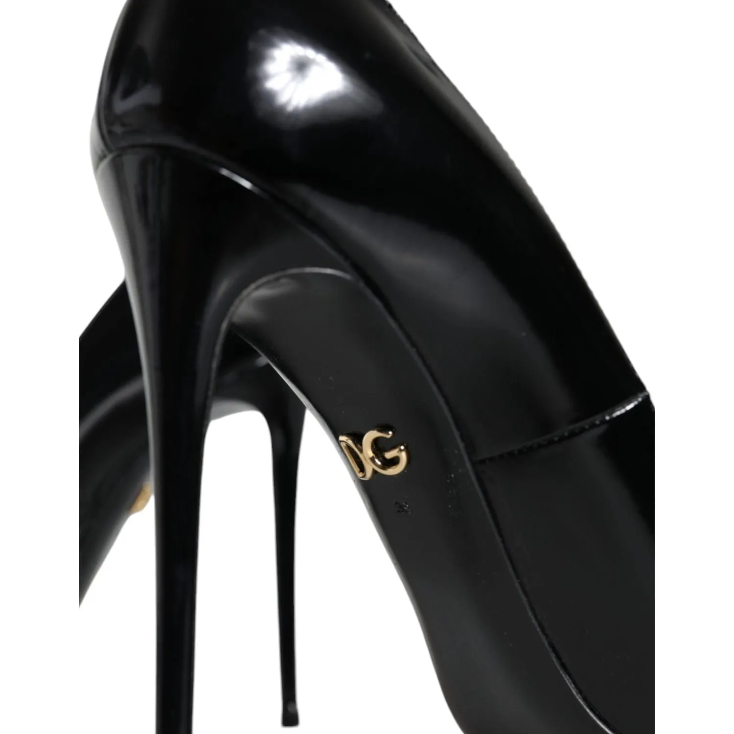 Dolce & Gabbana Black Patent Leather KATE Heels Pumps Shoes