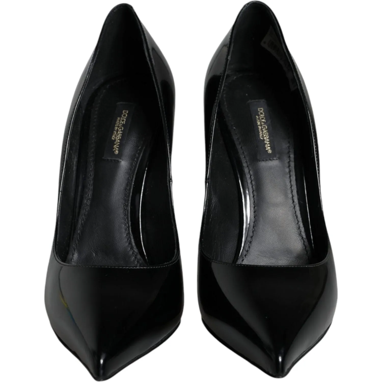 Dolce & Gabbana Black Patent Leather KATE Heels Pumps Shoes