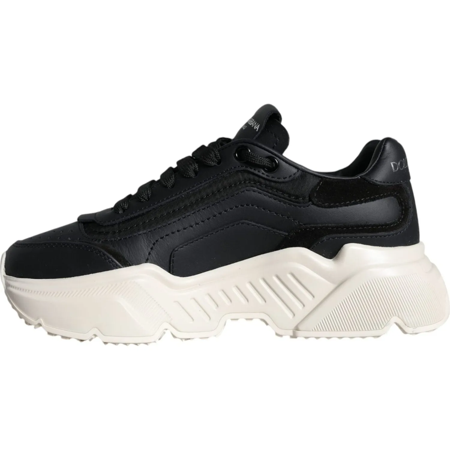 Dolce & Gabbana Black White DAYMASTER Leather Sneakers Shoes