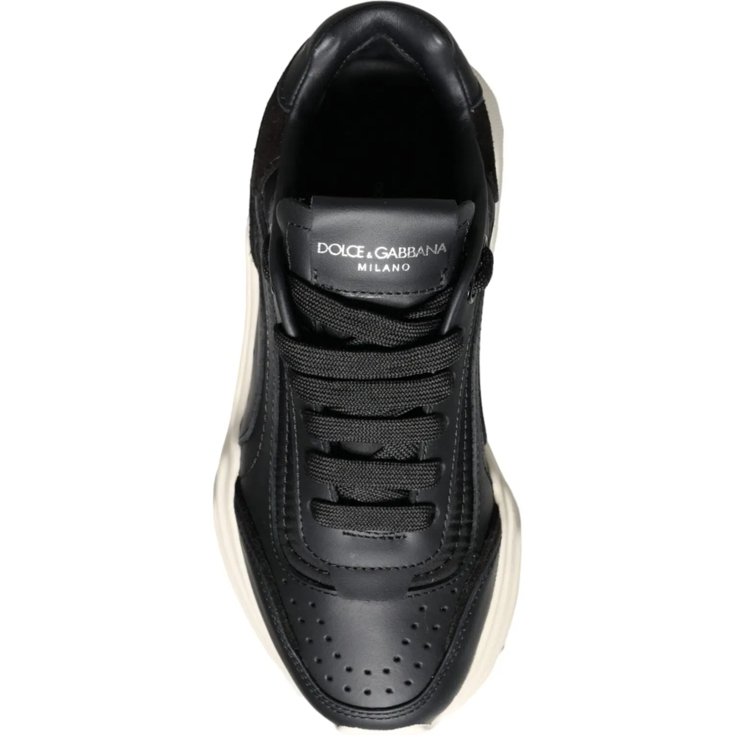 Dolce & Gabbana Black White DAYMASTER Leather Sneakers Shoes