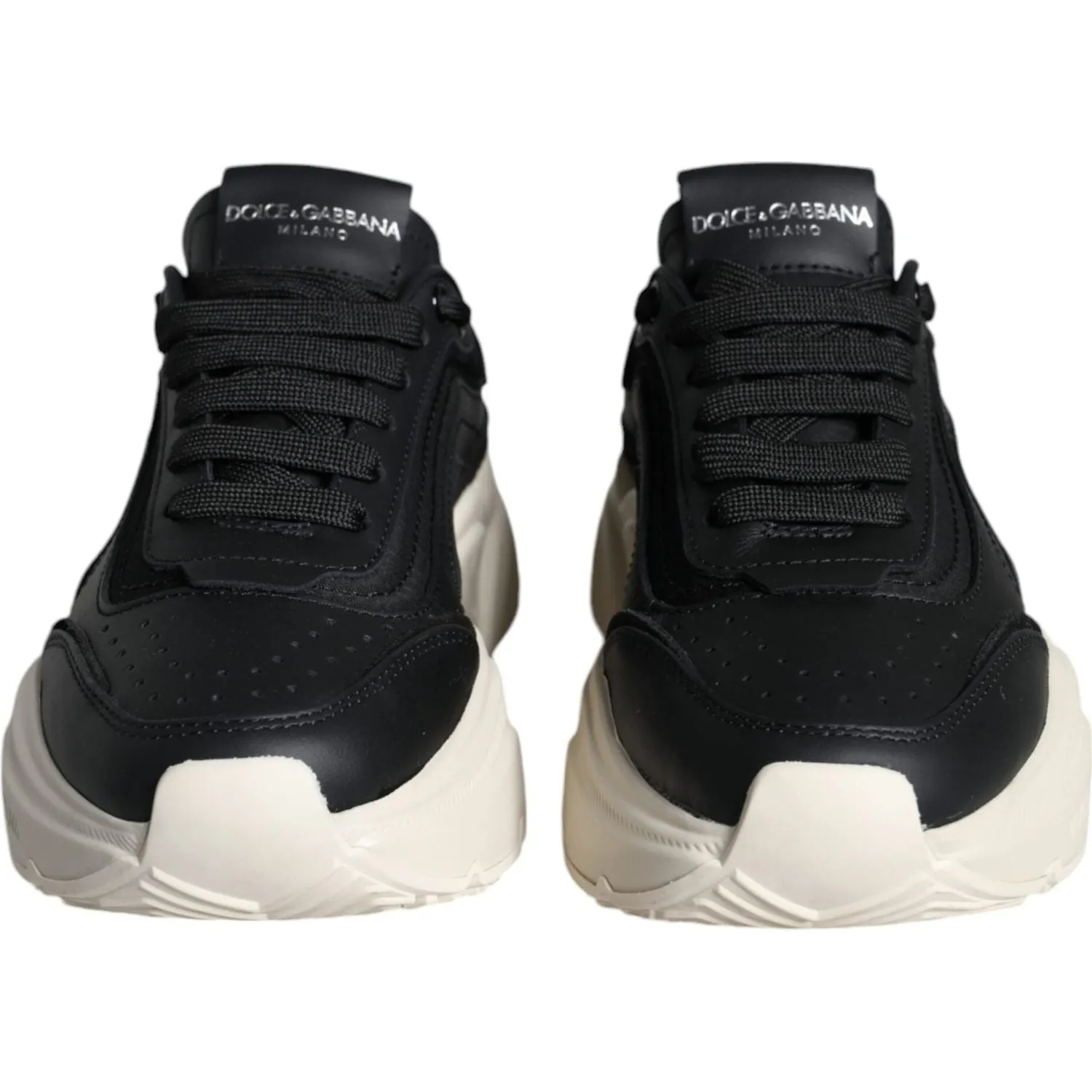 Dolce & Gabbana Black White DAYMASTER Leather Sneakers Shoes