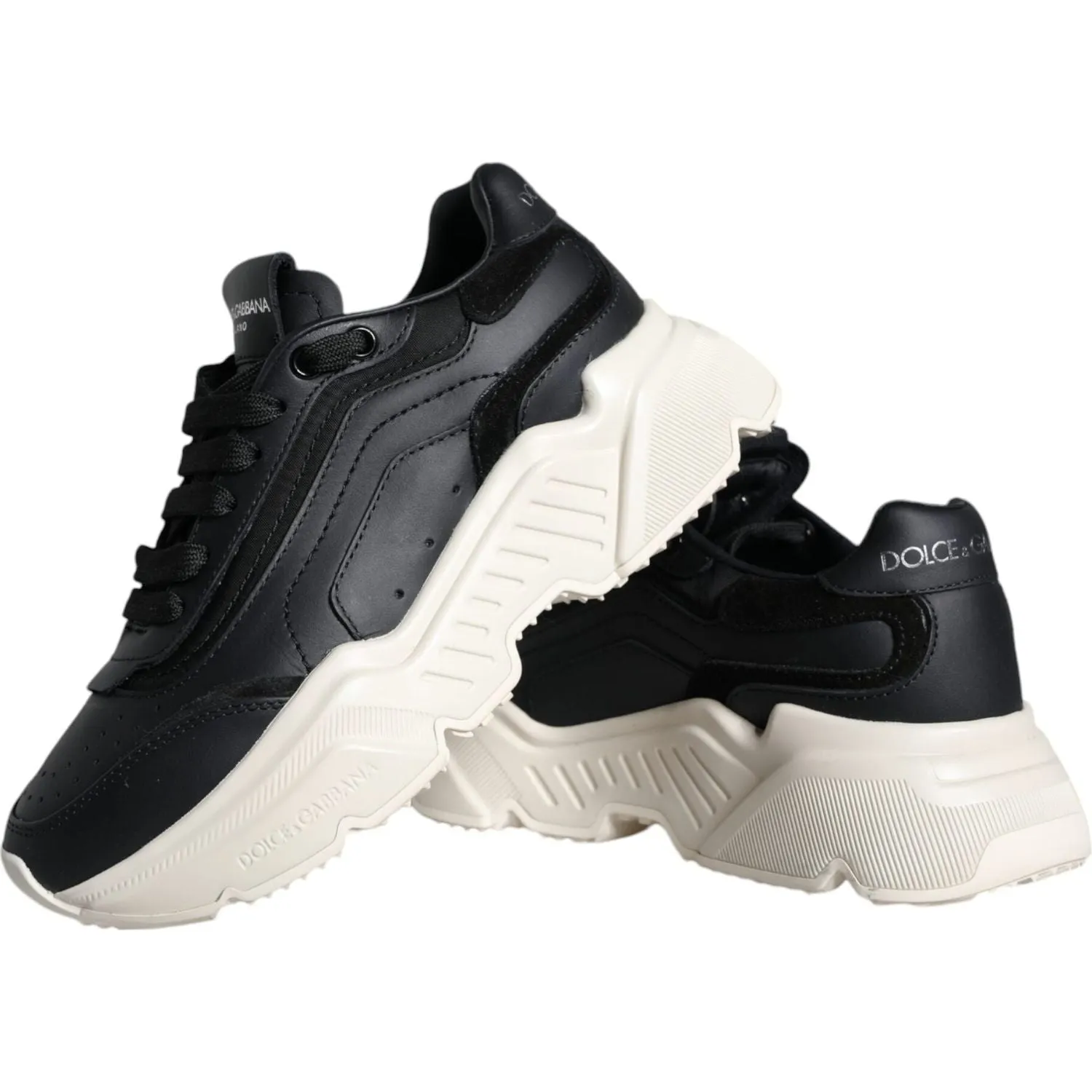 Dolce & Gabbana Black White DAYMASTER Leather Sneakers Shoes