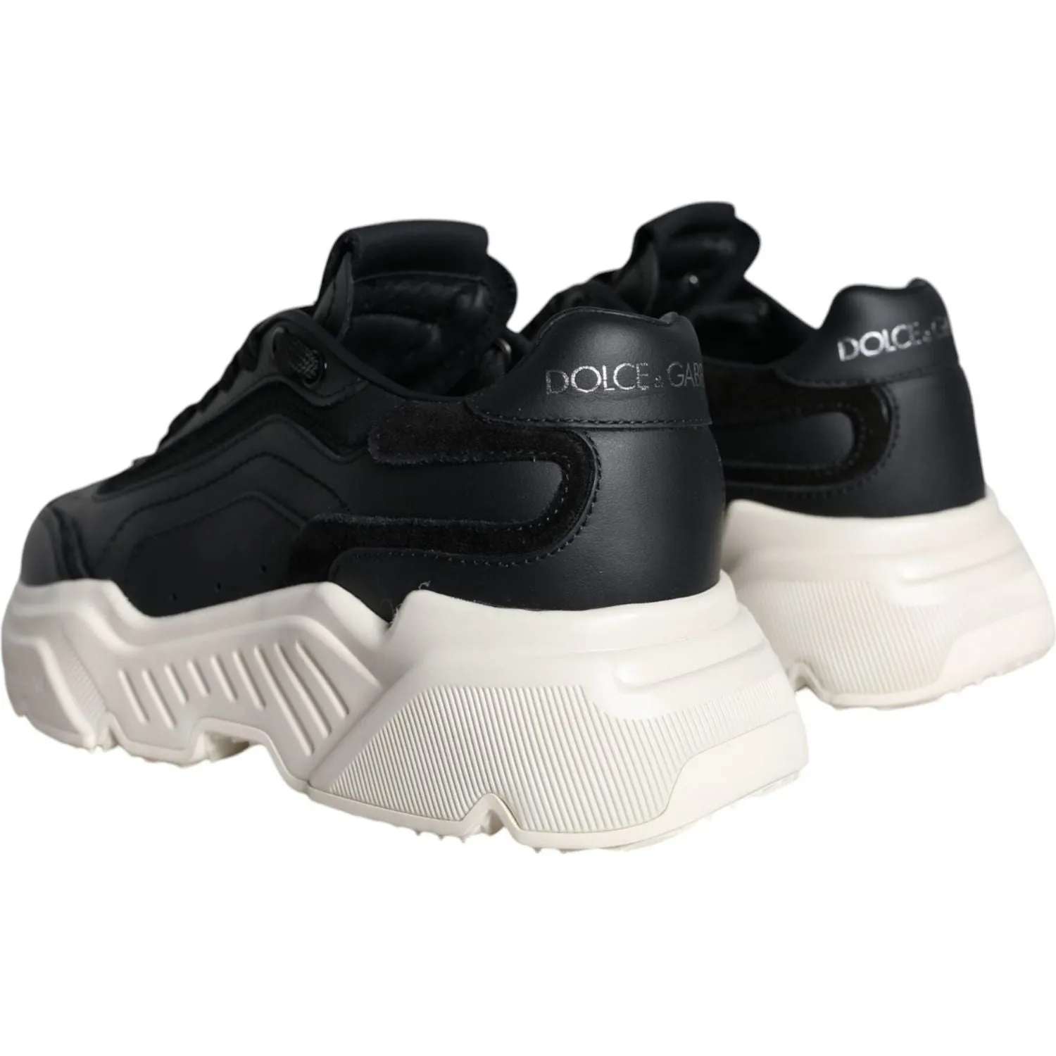 Dolce & Gabbana Black White DAYMASTER Leather Sneakers Shoes