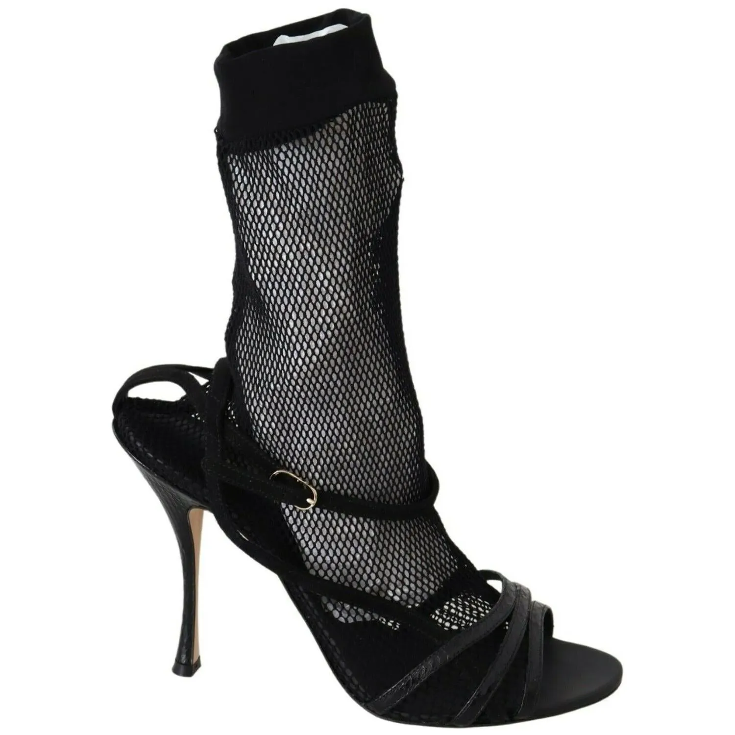 Dolce & Gabbana Chic Black Mesh Stiletto Sandals