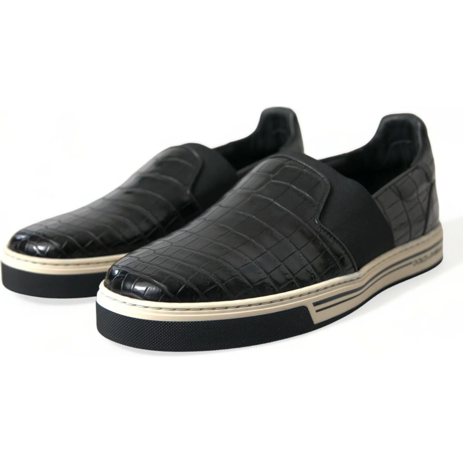 Dolce & Gabbana Elegant Crocodile Leather Low-Top Sneakers