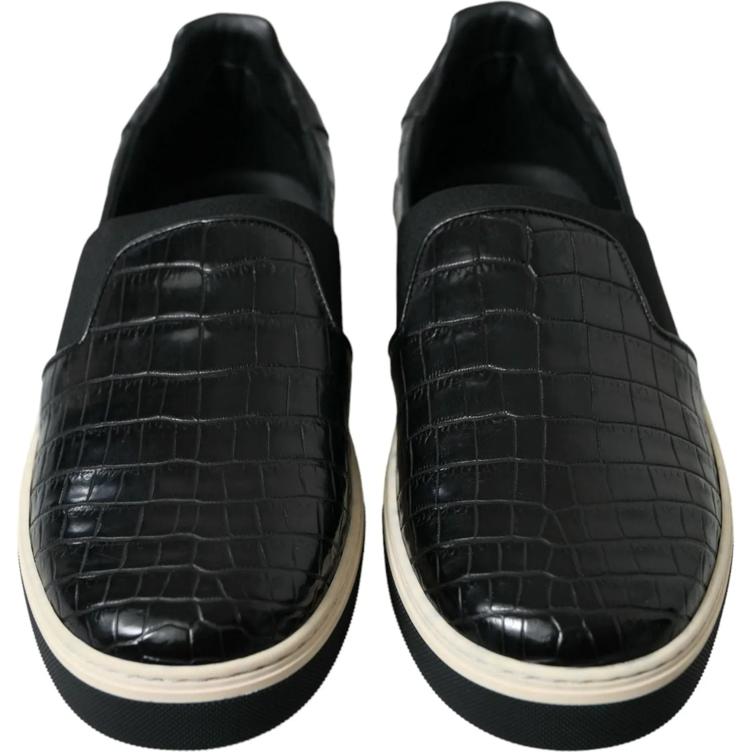 Dolce & Gabbana Elegant Crocodile Leather Low-Top Sneakers