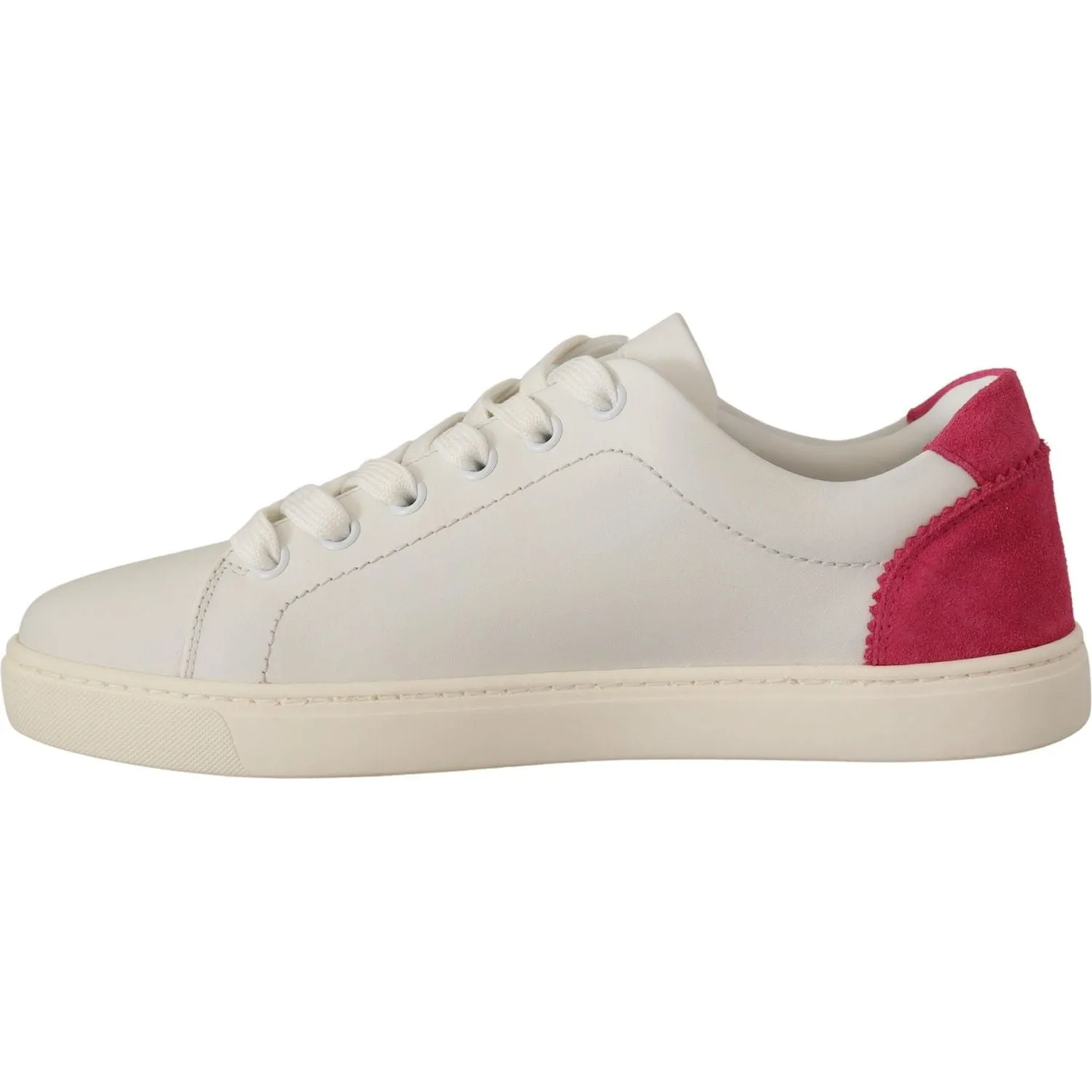 Dolce & Gabbana Elegant White Leather Low-Top Sneakers