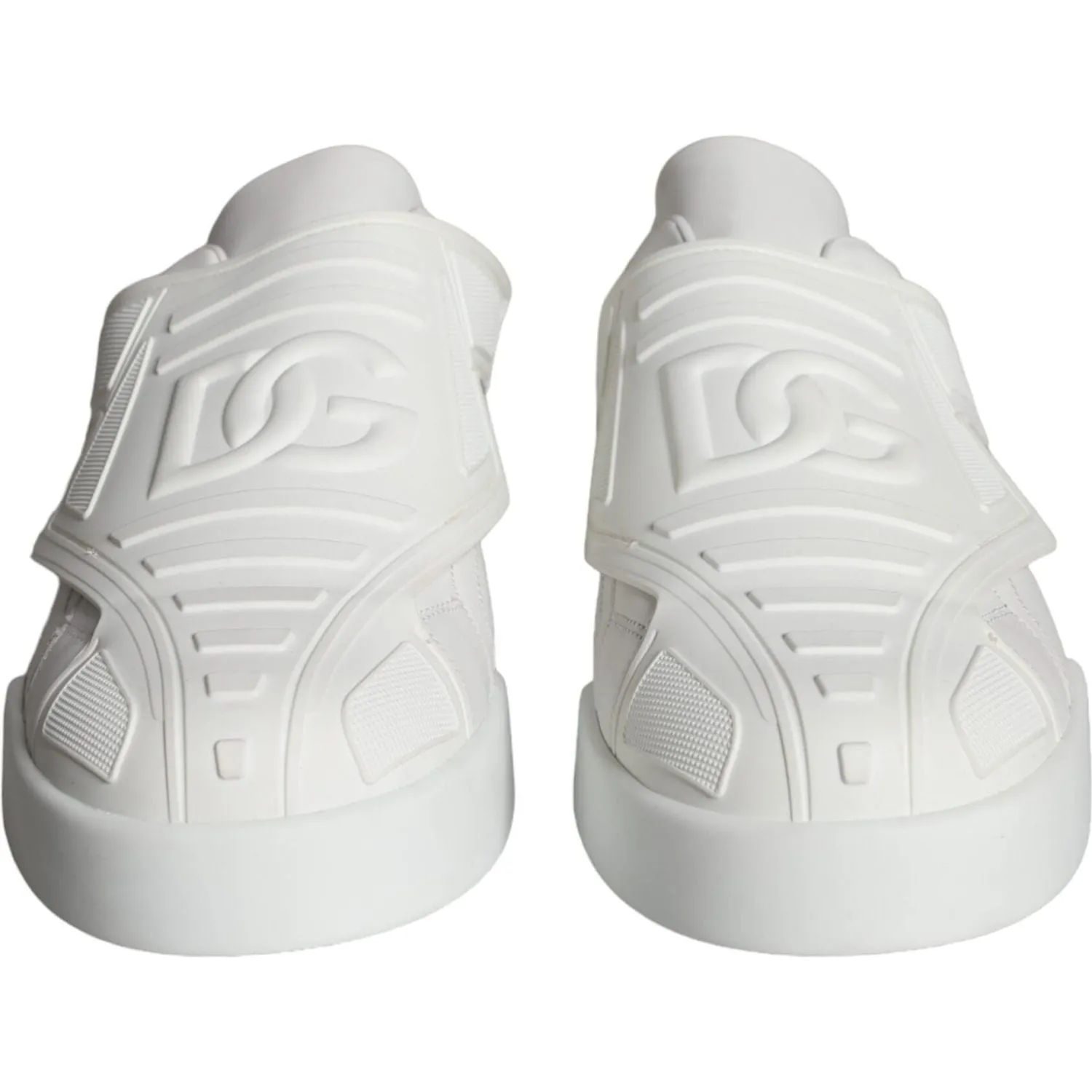 Dolce & Gabbana White Leather Slip On Low Top Sneakers Shoes