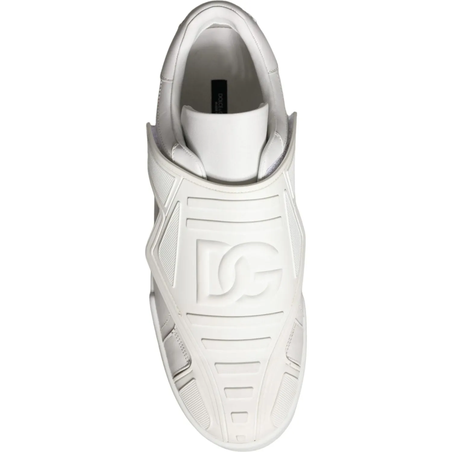 Dolce & Gabbana White Leather Slip On Low Top Sneakers Shoes