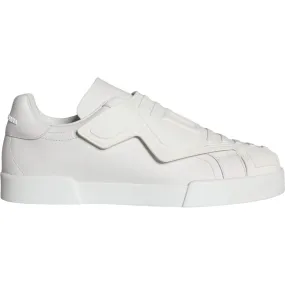 Dolce & Gabbana White Leather Slip On Low Top Sneakers Shoes