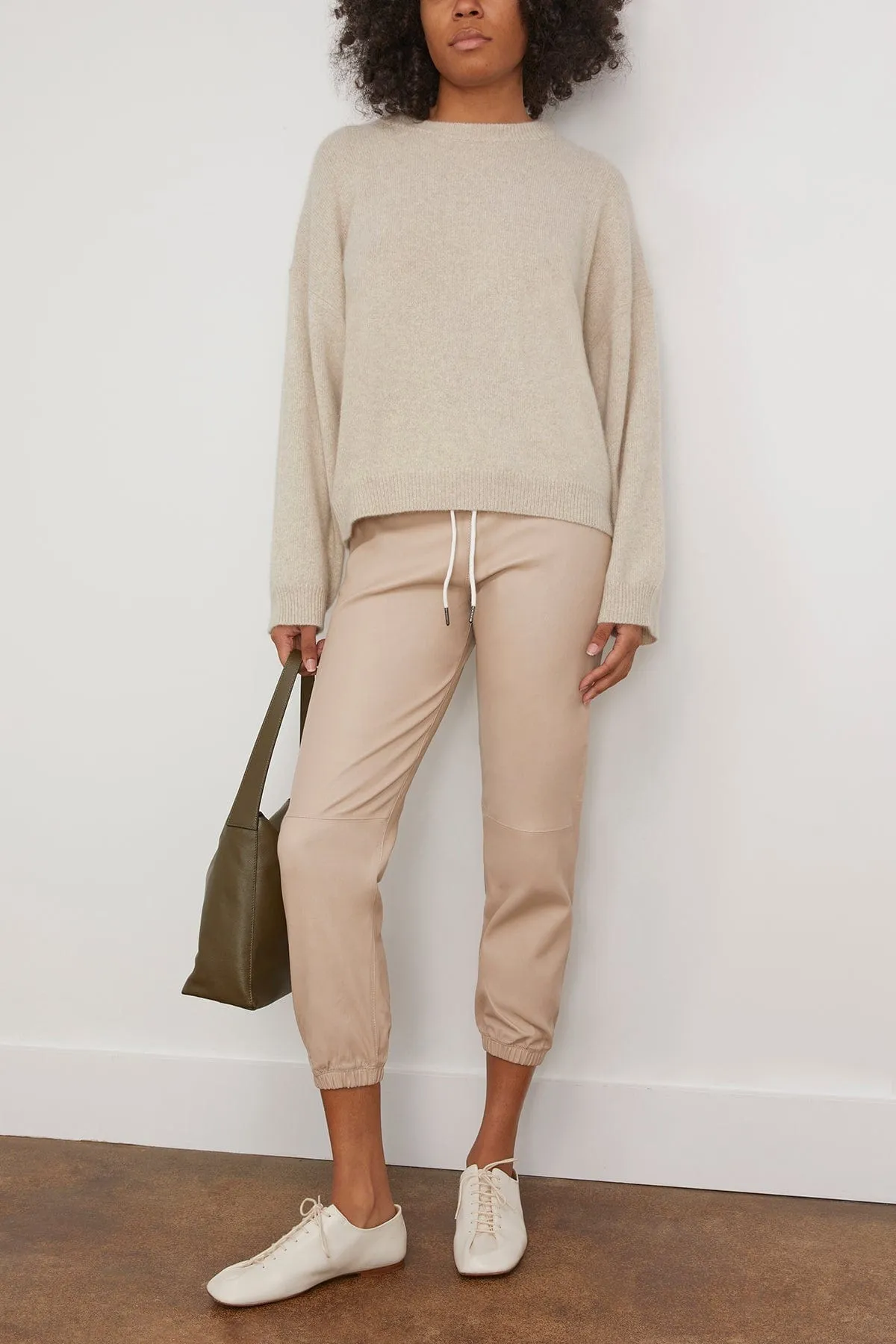 Drawstring Jogger in Latte