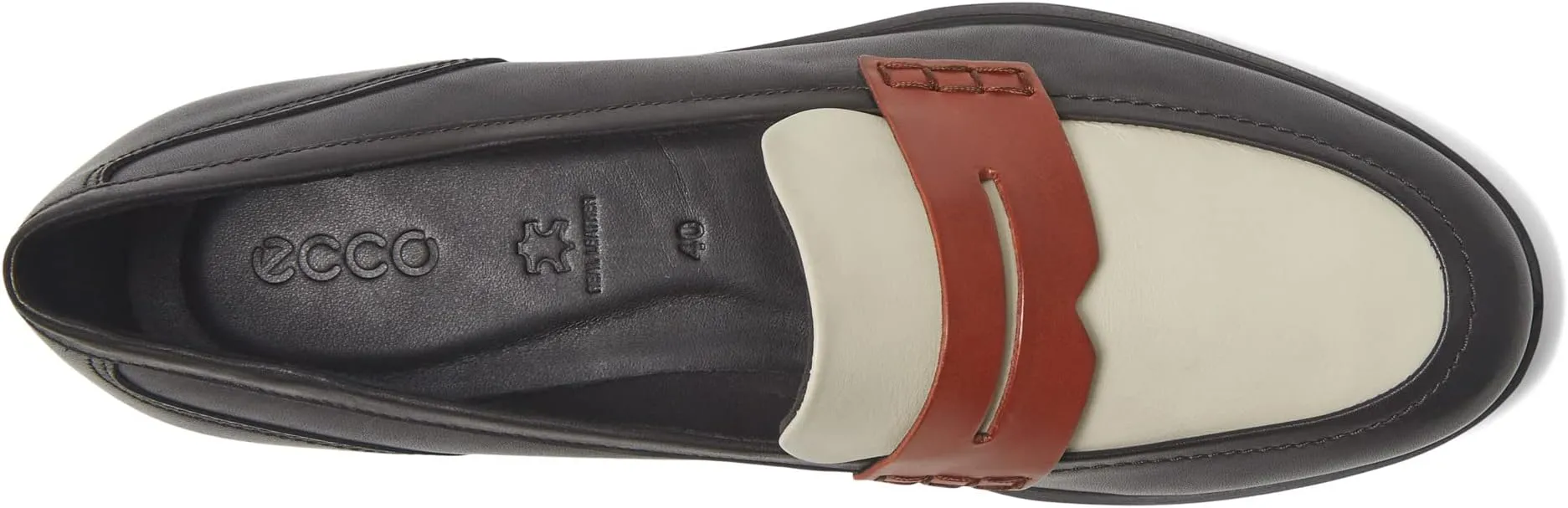 Dress Classic 15 Penny Loafer ECCO, Black/Limestone/Cognac