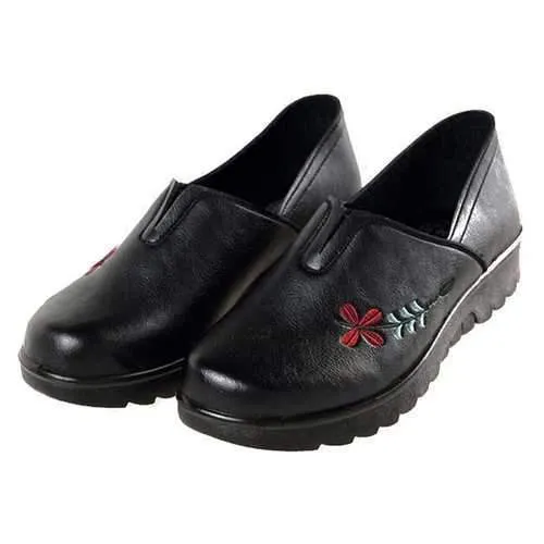 Embroidery Soft Sole Flat Loafers