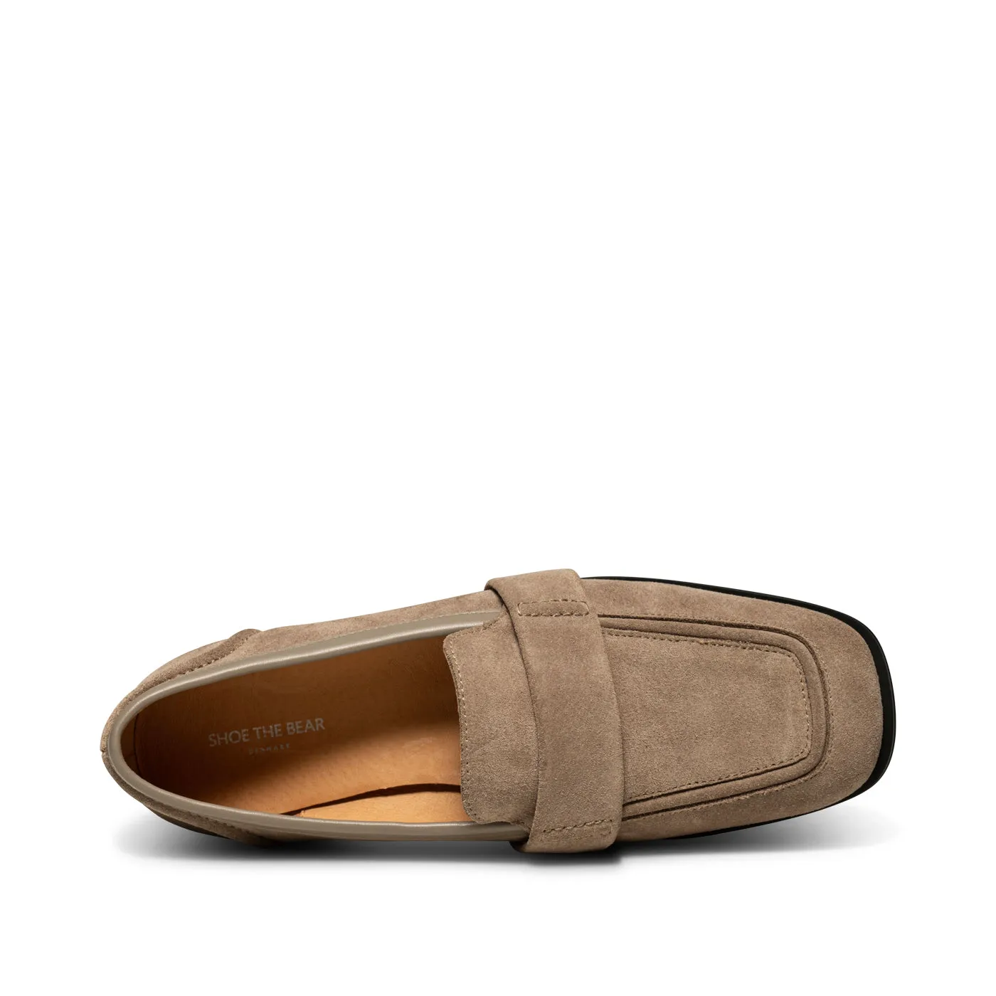 Erika saddle loafer ruskind - TAUPE