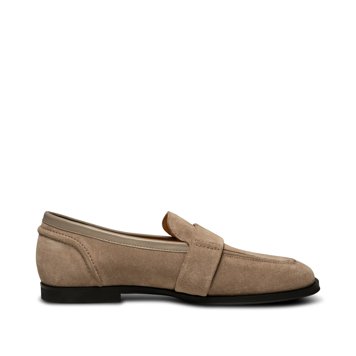 Erika saddle loafer ruskind - TAUPE