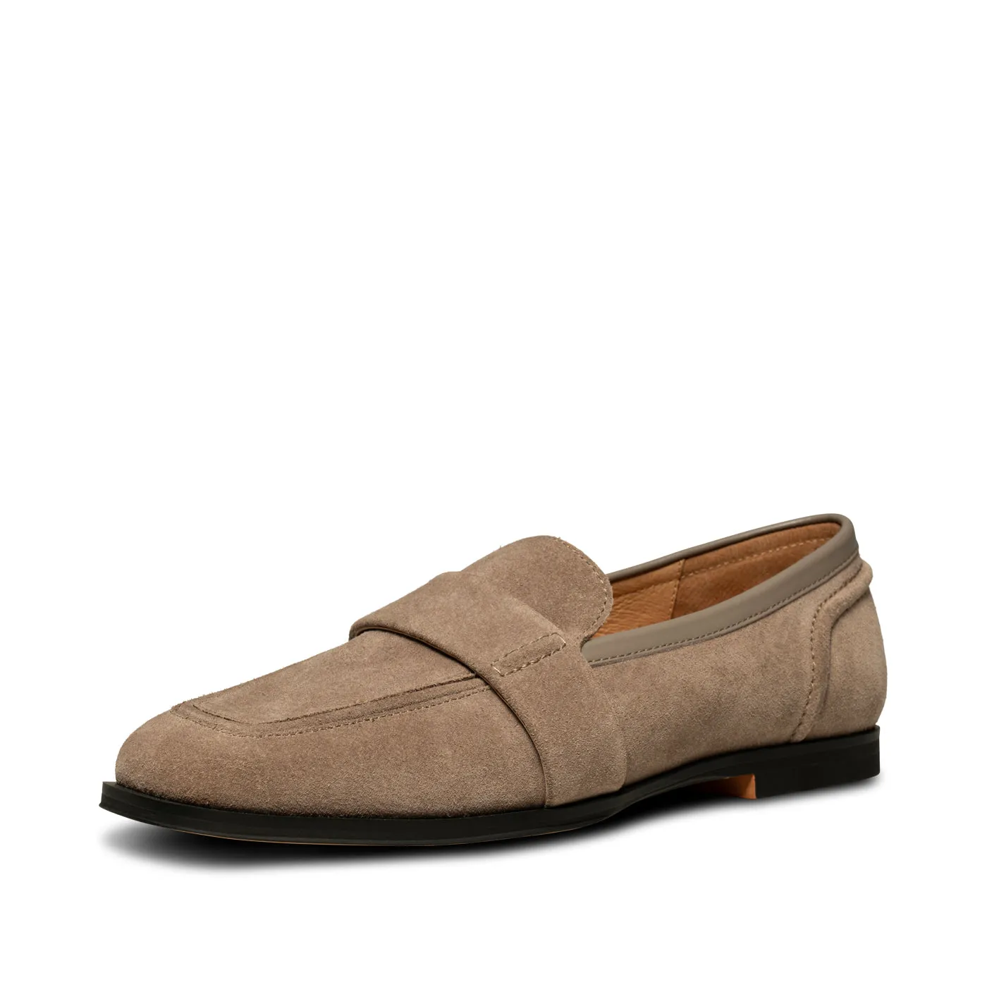 Erika saddle loafer ruskind - TAUPE