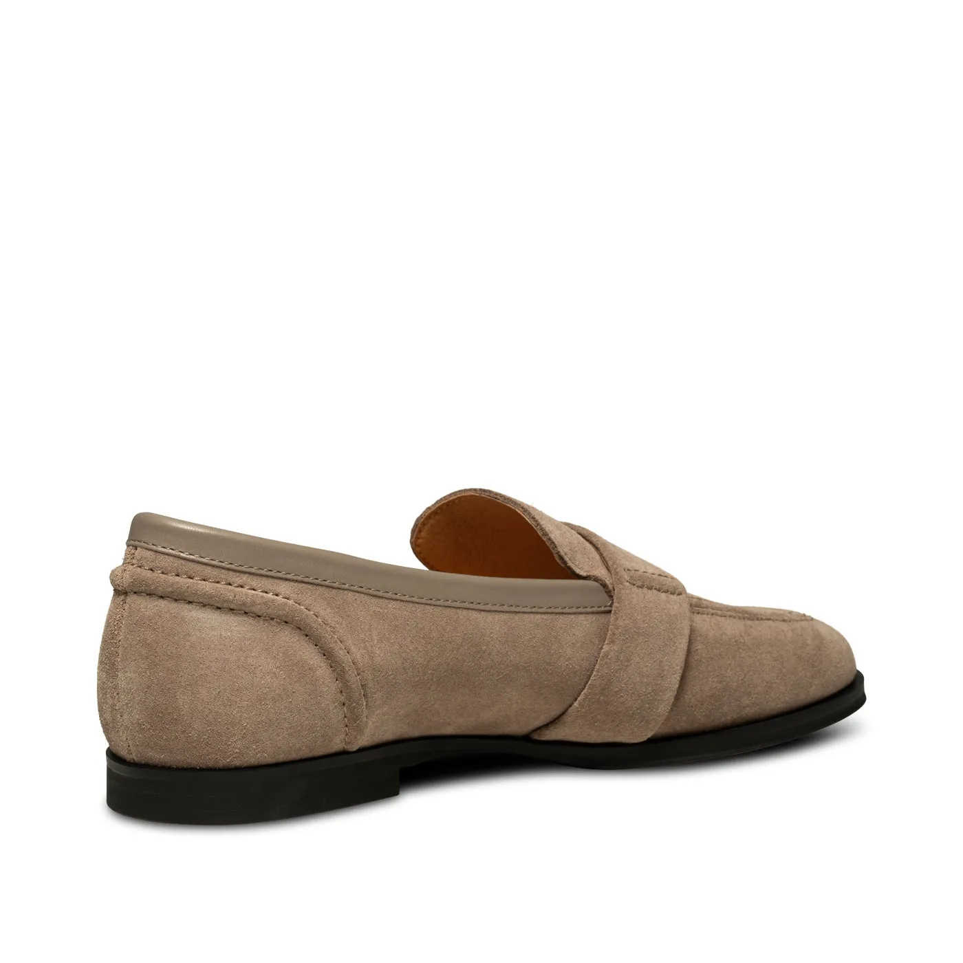 Erika saddle loafer ruskind - TAUPE